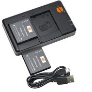 DSTE Replacement for 2X DMW-BLH7 Battery + Rapid Dual Charger with Micro USB Cable Compatible Panasonic Lumix DMC-GM1 GM1K GM5 GF7 GF7K DMC-LX10 DMC-LX15 Camera as DMW-BLH7E DMW-BL