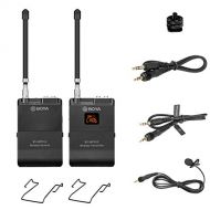 Professional Wireless Lavalier Mic, BOYA BY-WFM12 12-Channels VHF Transmitter and Receiver System for DSLR,Camera,Canon,Sony,Nikon,iOS,iPhone X 8 7 6 Smartphone,Panasonic,DV Camcor