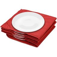 Navaris Electric Plate Warmer - 10 Plate Blanket Heater Pockets for Warming Dinner Plates to 165 Degrees in 10 Minutes - Thin Folding Design - Red
