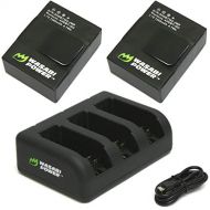 Wasabi Power Battery (2-Pack, 1280mAh) and Triple USB Charger for GoPro HERO3, HERO3+