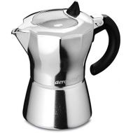 Aerolatte mokavista/Herd Espresso Maker, Kaffeebereiter fuer 3Tassen/165ml, Silber, 3-Cup/165 ml