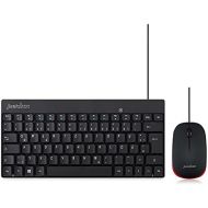 [아마존베스트]Perixx Periduo-712 804 Mini Keyboard and Mouse Set Wireless 2.4 GHz with Nano Receiver Black, Light and Small QWERTZ German Layout Black