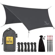 Wise Owl Outfitters Camping Tarp Waterproof - Rain Tarp for Camping Hammock and Tent Tarp for Under Tent - Camping Gear Must Haves w/ Easy Set Up Including Tent Stakes and Carry Ba