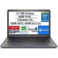 2020 HP Chromebook 14-inch Laptop Computer for Online Class/Remote Work, Intel Celeron N3350, 4 GB RAM, 64GB Space(32 GB eMMC+32GB MemoryCard), Chrome OS, WiFi, Bluetooth, 10 Hrs B