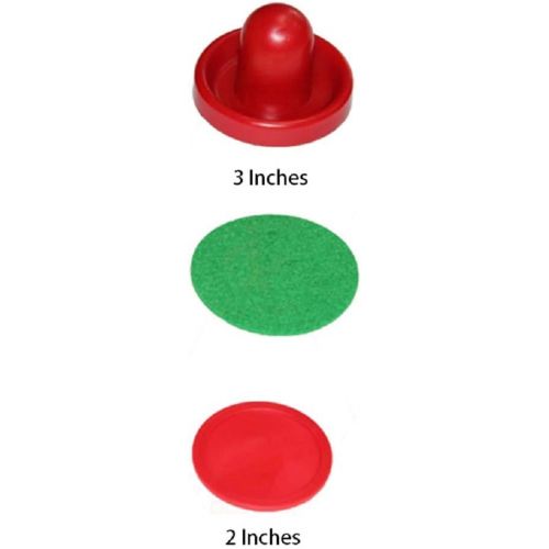  Mini Air Hockey Pucks and Paddles - Replacement Set Value Pack - Set of Two Red Air Hockey Pushers and Four 2 Inch Red Pucks I Epic Gifts