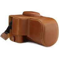 MegaGear MG1609 Ever Ready Leather Camera Case compatible with Canon EOS Rebel T7 (18-55mm), 2000D (18-55mm) - Light Brown