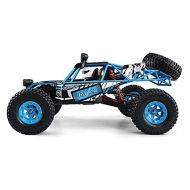 Nsddm 1/12 Scale Blue 2.4GHZ Desert Off-Road RC Monster Trucks 4WD high Speed 40KM/H All Terrain RC Offroad Buggy Large Capacity Dual Battery RC Car 19G high Speed servo Remote Con