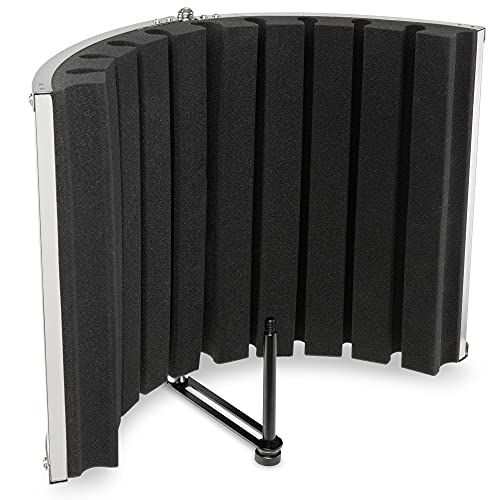  LyxPro VRI-30 Sound Absorbing and Vocal Recording Microphone Isolation Shield Panel For Home Office and Studio Portable & Foldable Stand Mount Adjustable