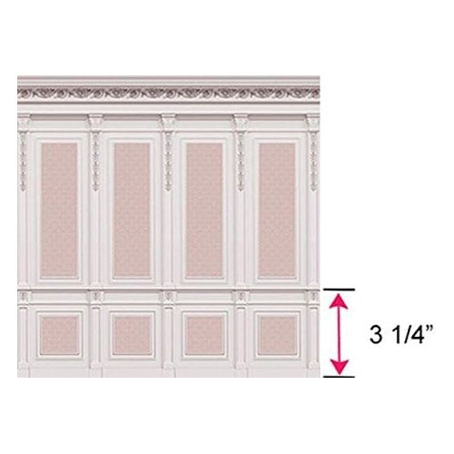  Dollhouse Miniature 1:12 Scale French Wall Panel Boiserie Pink