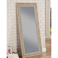 Full Length Mirror Standing - Antique Turquoise Polystyrene Beveled Glass Leaning with Brackets - for Your Elegant Viewing Angle