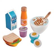 Hape Delicious Wooden Breakfast Playset Pretend Play with Toy Spoon Educational Wooden Kitchen Toys for Toddlers Age 3 Years and Up