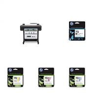 HP DesignJet T630 Large Format Wireless Plotter Printer - 24 (5HB09A), with Multipack and High-Capacity Genuine Ink Cartridges (10 Inks) - Bundle