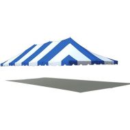 Tent and Table 20-Foot X 40-Foot One Piece Pole Tent Top Blue/White Heavy Duty 16-Ounce Thick Blockout Vinyl Fabric Tent Frame Not Included