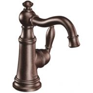 Moen S42107ORB Weymouth One-Handle Single Hole Traditional Bathroom Sink Faucet with Drain Assembly, Oil Rubbed Bronze