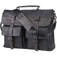 [아마존베스트]Seyfocnia Leather Messenger Bag for Men, 14 15.6 17.3 Inch Vintage Leather Laptop Bag Briefcase Satchel,Large School Work Bag