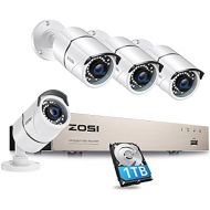 [아마존베스트]ZOSI 8CH 1080P Home Security Camera System Outdoor with 1TB Hard Drive, H.265+ 8 Channel 5MP Lite Wired DVR with 4pcs 1080P HD IP67 Weatherproof CCTV Cameras with 120ft Night Visio