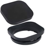 Haoge LH-X53 Bayonet Square Metal Lens Hood and Haoge Cap-HG-B Square Metal Cap for Fujifilm Fuji Fujinon XF35mm F1.4 R / XF35mmF1.4 R XF 18mm F2 R/XF18mmF2 R/XF60mmF2.4 R Macro Le