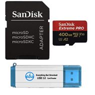 SanDisk 400GB MicroSDXC Memory Card Extreme Pro Works with GoPro Hero8 Black, Max 360 Action Cam U3 V30 4K Class 10 (SDSDQXCZ-400G-GN6MA) Bundle with 1 Everything But Stromboli 3.0