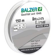 [아마존베스트]Balzer Iron Line Micro Spin 150 m 0.05 mm 3.8 kg Grey Braided Line