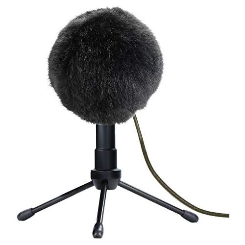  Blue Snowball Furry Windscreen Cover Muff - Professional Snowball ICE Mic Foam Wind Cover Windshield Pop Filter for Recordings, Broadcasting, Singing by Sunmon （Black）