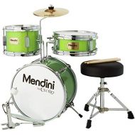 Mendini by Cecilio 13 inch 3-Piece Kids/Junior Drum Set with Throne, Cymbal, Pedal & Drumsticks (Green Metallic)