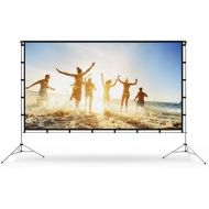 Projector Screen with Stand, Vamvo 100 inch Portable Foldable Projection Screen 16:9 HD 4K Indoor Outdoor Projector Movies Screen with Carrying Bag for Home Theater Camping and Rec