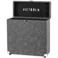 Victrola Vintage Vinyl Record Storage and Carrying Case, Fits all Standard Records - 33 1/3, 45 and 78 RPM, Holds 30 Albums, Perfect for your Treasured Record Collection, Gray, 1SF