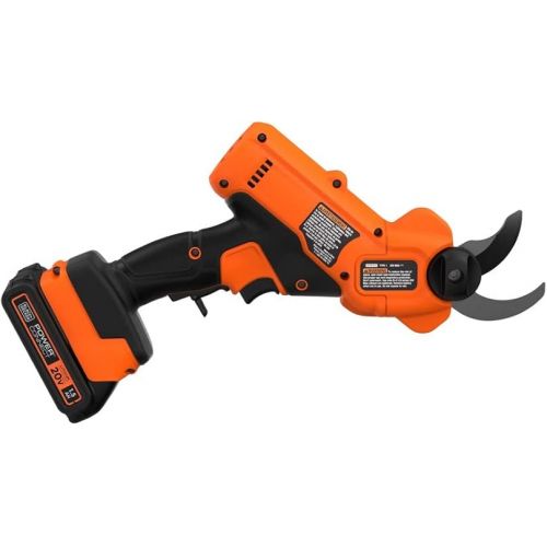  BLACK+DECKER 20V MAX* Cordless Pruner Kit, Power Pruning Shears, Battery and Charger Included (BCPR320C1)