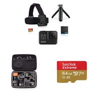 GoPro Pacchetto HERO8 Black - Include Shorty, cinghia per la Testa, batteria di riserva e scheda di Memoria da 32 GB + Kit di accessori + Custodia trasporto Large