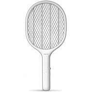 Night Cat Electric Swatter Racket USB Rechargeable LED Lighting Double Layers Mesh Protection