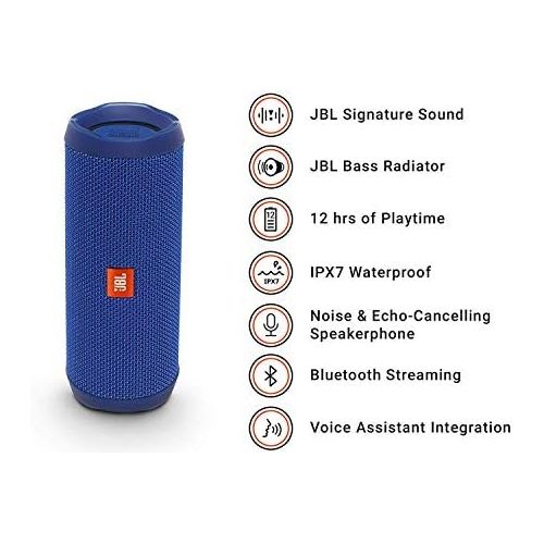 제이비엘 [아마존베스트]JBL Flip 4 Waterproof Portable Bluetooth Speaker - Blue