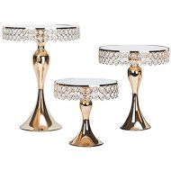 2013Newestseller Cupcake Stands, 3 Pcs Mermaid tail Crystal Cake Stands Set Cake Holder Mirror Cupcake Stand Cake Dessert Holder with Pendants and Beads,Wedding Birthday Baby Showers Dessert Cupcak