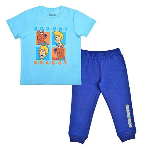  Warner Bros. Warner Bros Scooby and Shaggy 2 Piece Jogger Set for Boys, Short Sleeve Shirt and Sports Pants