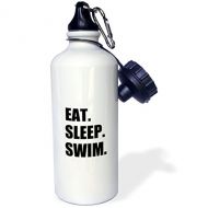 3dRose Eat Sleep Swimming Enthusiast-Swimmer Passion-Black Text Sports Water Bottle, 21oz, Multicolored
