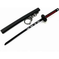 QHWJ Gift Props Sword Prop Keychain Toy Anime Ninja Knife Weapon Prop Katana Toys Model Keyring, for Demon Slayer Kamado Tanjirou, Katana Samurai Sword Prop Key Chain, 15 cm