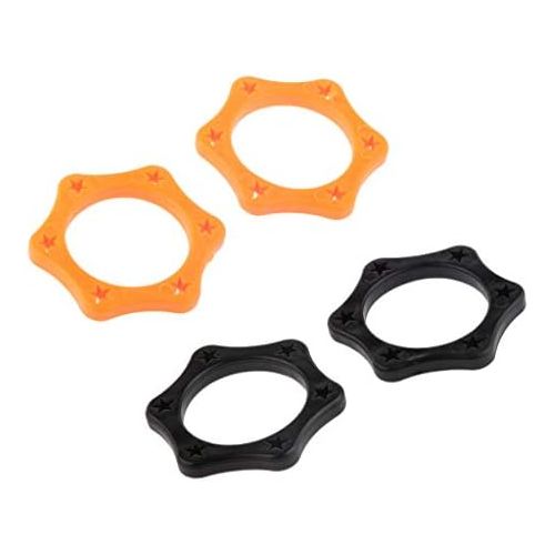  [아마존베스트]Perfk 4 Pieces Microphone Protection Silicone Cover For Microphone End Black + Orange