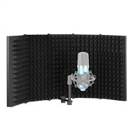 Neewer Pro Microphone Isolation Shield, 5-Panel Pop Filter, High Density Absorbent Foam Front & Vented Metal Back Plate, Compatible with Blue Yeti and Any Condenser Microphone Reco