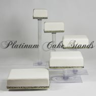 Platinumcakeware 5 TIER CASCADE WEDDING CAKE AND CUPCAKE STAND SQUARE (SQ525)