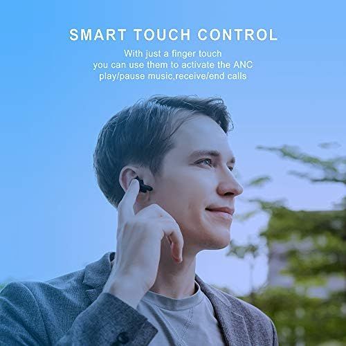  [아마존베스트]Tribit FlyBuds NC Active Noise Cancelling Wireless Earbuds - Bluetooth 5.0 Earbuds with 4 Built-in Microphones for Crystal Clear Calls, Transparency Mode, Touch Control, 27H, Black