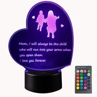 [아마존베스트]Manco Creative Gifts for Mothers Day from Daughter or Son Best Moms Birthday Gifts Heart Shaped 3D Lamp with Poem for Mom Thatll Make Her Feel Special