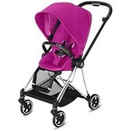 Cybex Mios 2 Complete Stroller, One-Hand Compact Fold, Reversible Seat, Smooth Ride All-Wheel Suspension, Extra Storage, Adjustable Leg Rest, XXL Sun Canopy, in Fancy Pink with Chr