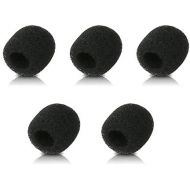[아마존베스트]kwmobile Microphone wind protection compatible with various microphones  5 x foam covers with dimensions 1.8 x 2 cm in black.