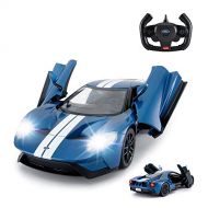 RASTAR RC Car 1/14 Ford GT Remote Control RC Race Toy Car for Kids, Open Doors by Manual, Blue (2.4GHz)