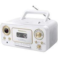 [아마존베스트]Studebaker SB2135WG Portable Stereo CD Player with AM/FM Radio and Cassette Player/Recorder in White and Gold