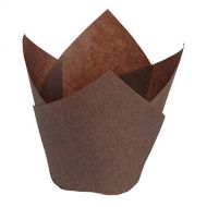 Hoffmaster 611101 Tulip Cup Cupcake Wrapper/Baking Cup, 2 Diameter x 3-1/2 Height, Small, Chocolate (10 Packs of 250)