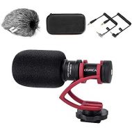 Camera Microphone,Comica CVM-VM10II Professional Video Microphone with Shock Mount, Deadcat,Compact Shotgun Mic Compatible with iPhone,DSLR Camera,Android Smartphones- Perfect for