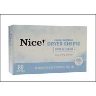 DryerSheets Nice! Fabric Softener Dryer Sheets Free & Clear 80.0 ea (pack of 3)
