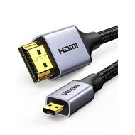 UGREEN 4K 60Hz Micro HDMI to HDMI Cable 3.3FT, Aluminum Shell Braided Micro HDMI 2.0 Cord Support HDR 3D ARC High Speed 18Gbps Compatible with Hero 7 6 5 Sony A6000 A6300 Camera Ni