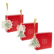 Lenox Holiday Porcelain Ornaments Set of 3, Angel, Tree and Snowflake