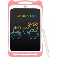 [아마존베스트]AGPTEK Colourful Writing Board LCD Childrens 12 Inch Screen, Electronic Writing Tablet with Brighter Writing, Digital Drawing Board with Anti-Clearance Function, Children Pink